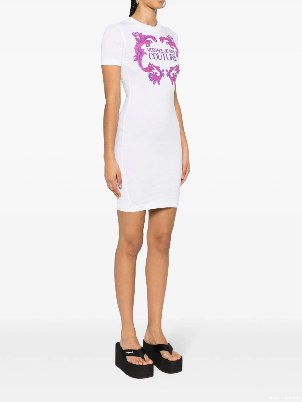 Affordable Couture logo-print cotton minidress Versace Women Jeans 0417